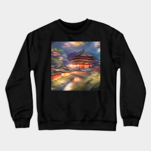 Beaux Animes Art Fantasy Japanese Anime Village Design Crewneck Sweatshirt